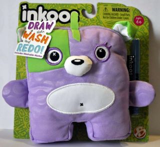 Inkoos Mini Plush Dog With Marker - Purple - By Inkoos