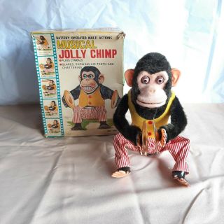Vtg Daishin Japan Battery Operated Monkey Musical Jolly Chimp & Box Fallout 4