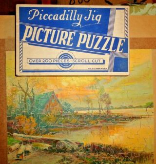 Vintage Jigsaw Puzzle Piccadilly Jig At The End Of The Trail 200 Complete Woods