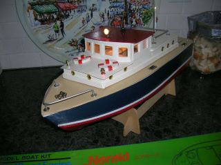 TOY WOOD BOAT BATTERY OPERATED BOAT ITO VINTAGE WOODEN BOAT CABIN CRUISER BOAT 2