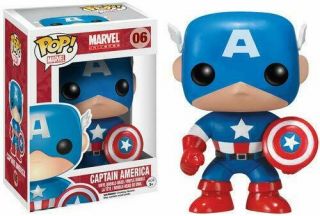 Funko Pop Marvel: Captain America Vinyl Bobble - Head Item 2224 W/ Protector