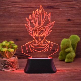 Dragon Ball 3D Goku 7 Color LED Night Light USB Home Decor Acrylic Table Lamp 3