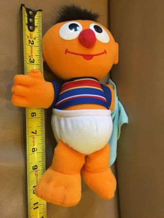 Talking Baby Ernie 10” Plush Sesame Street Doll Sneezing Sniffles Toy Blanket 3