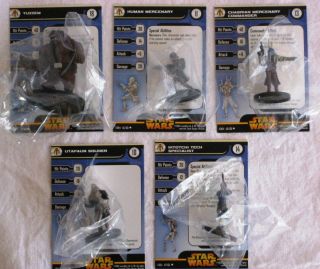 Star Wars Miniatures Revenge Of The Sith - 5 X Fringe Figures (c & Uc) -