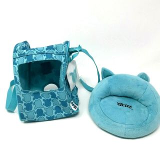 Hasbro Furby 2012 Bed Couch Sling Backpack Carrier Blue Furniture Bundle Of 2
