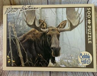 Cobble Hill Jigsaw Puzzle Bull Moose By Robert Bateman 500 Piece Complete