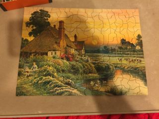 Vintage Art Picture Puzzle The Old Mill Complete