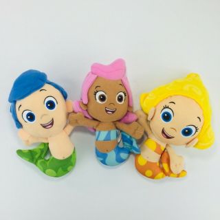 3 Bubble Guppies Dolls Deema,  Gil & Molly Nickelodeon Fisher Price 7 Inch Plush