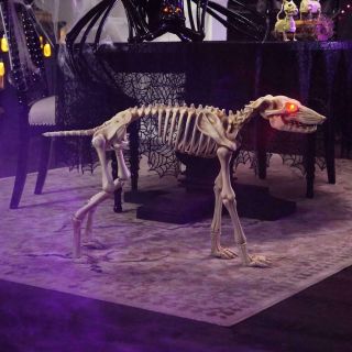 3 Ft.  Animated Skeleton Greyhound With Led Illuminated Eyes
