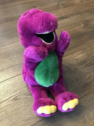 Barney The Purple Dinosaur Hand Puppet Vintage 14 " Soft Plush 1992 Lyons Group