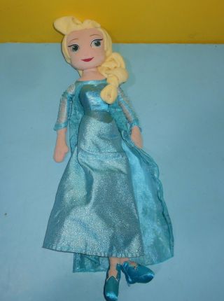 Disney Store Frozen Queen Elsa 18 " Plush Stuffed Toy Rag Doll Ragdoll