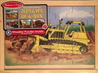 Melissa & Doug Wood Jigsaw In A Box 4 Puzzle Construction Kid Toy 26