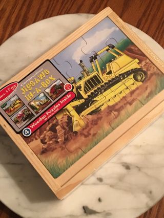 Melissa & Doug Wood Jigsaw In A Box 4 Puzzle Construction Kid Toy 26 3