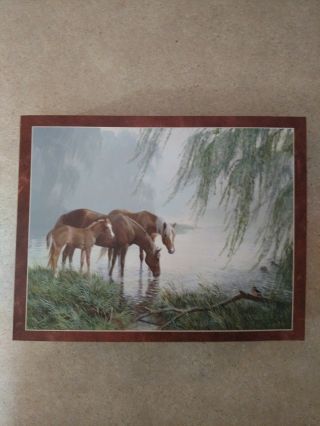 Lang 2012 500 Piece Jigsaw Puzzle (the Willow Pond) Pop - Up Cover Horse Once