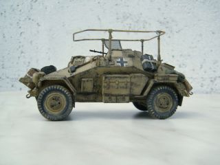 Built 1/35 scale plastic model of WW2 German armoured car SdKfz 223 3