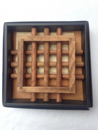 Vintage Puzzle Wooden Peg Brain Teaser Japan