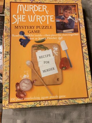 1984 Murder She Wrote Mystery Puzzle Game Recipe For Murder Angela Lansbury