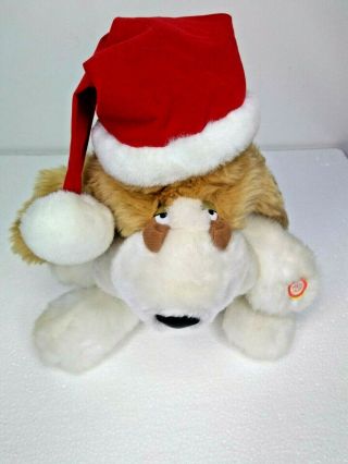 Gemmy Animated Singing Dancing Dog Santa Hat Scarf Sings Classic Christmas song 2