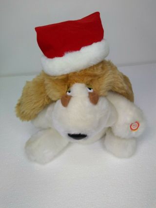 Gemmy Animated Singing Dancing Dog Santa Hat Scarf Sings Classic Christmas song 3