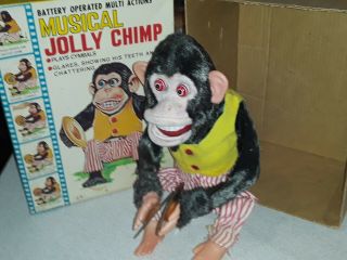 Daishin Musical Jolly Chimp Battery Operated W/ Box & Tag Looks Great,  It
