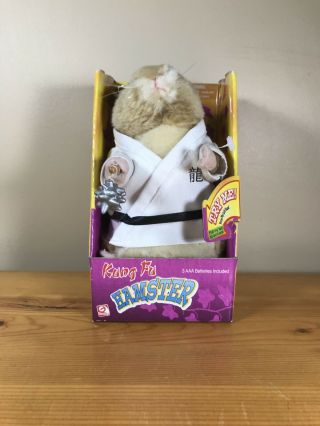Vintage Dancing Kung Fu Hamster Gemmy 2001 Toy Fighting White Robe Animated