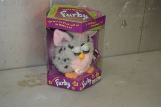 Electronic Furby Model 70 - 800 Grey With Black Spots And Pink Fur 1998