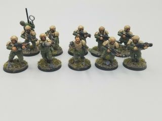 Warhammer 40k Astra Militarum Cadian Shock Troops Infantry Squad Well Painted.