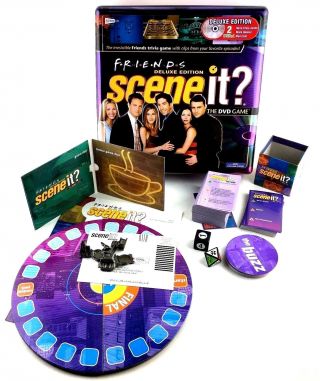 2005 Friends Deluxe Edition Scene It? The Dvd Board Game In Embossed Tin Box