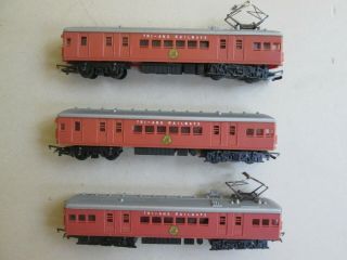 Ho Oo Triang Tri - Ang Sydney Red Rattler Model Train Suburban Set R4y Pantograph
