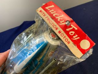VINTAGE JAPAN TIN LUCKY TOY FRICTION JET RACER CAR NOS.  LOOK 2
