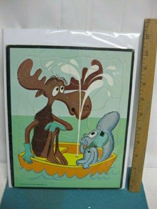 Vintage 1961,  Rocky & Bullwinkle Cartoon Picture Puzzle On Tray/frame,  1