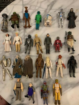 25 Vintage Kenner Star Wars Figures Some With Weapons