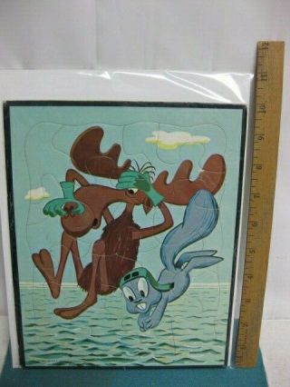 Vintage 1961,  Rocky & Bullwinkle Cartoon Picture Puzzle On Tray/frame,  2