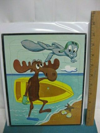 Vintage 1961,  Rocky & Bullwinkle Cartoon Picture Puzzle On Tray/frame,  3