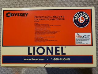 Lionel Pennsylvania M1a 4 - 8 - 2 Steam Locomotive And Tender With Odyssey 6 - 38056