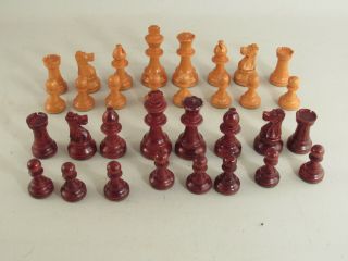Vintage Staunton Wooden Chess Set Weighted 3 1/4 " Kings