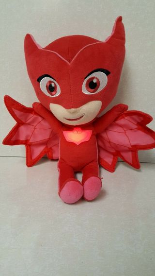 Pj Masks Owlette Plush Light Up Talking Doll 15 " Just Play Llc Talks Stuffed Red