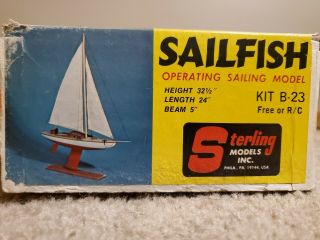 Vintage Sterling Sailfish Sailboat Model Kit