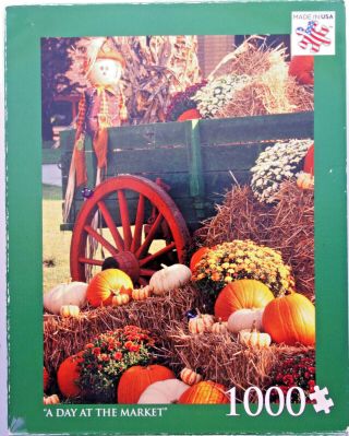 Jigsaw Puzzle 1000 Pc A Day At The Market Thanksgiving Pumpkins