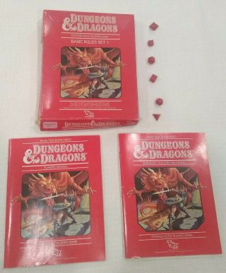 Dungeons Dragons Basic Rules Set 1 With Dice Red Box Fantasy Game 1983 Tsr 1011