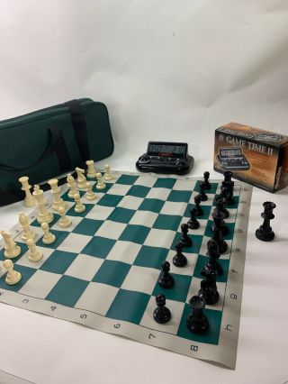 Excalibur “game Time Ii” Ultimate Chess Gaming Clock With Travel/ Chess Set