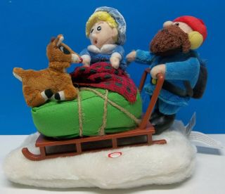 Gemmy Gold Miners On Dogsled Movement,  Singing,  Light - Up Nose Rudolph Reindeer