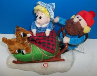 Gemmy Gold Miners on Dogsled Movement,  Singing,  Light - Up Nose Rudolph Reindeer 3