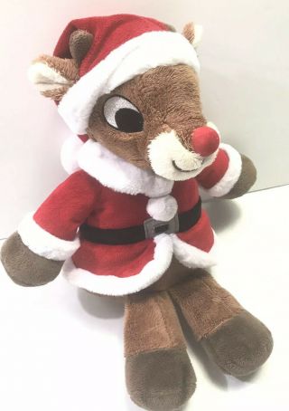 Dan Dee Collectors Choice Rudolph The Red Nosed Reindeer Plush 14 " Santa Suit