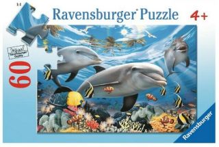 Dolphins Caribbean Smile 60 Piece Jigsaw Puzzle For Kids Every Piece Is Unique
