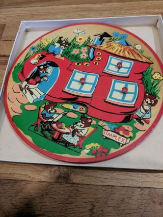 Vintage Children ' s Wooden Simplex Puzzle The Mouse House 113 Holland 3