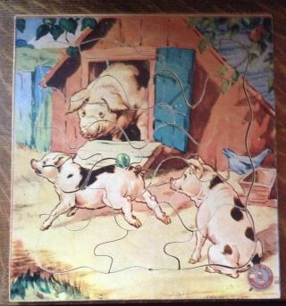 Vintage Sifo Wooden Puzzle Farm Animals