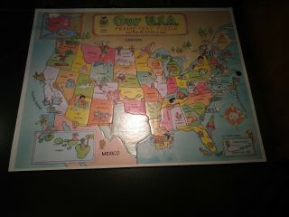 Golden Books Our U.  S.  A Frame Tray Puzzle In Plastic Old Stock