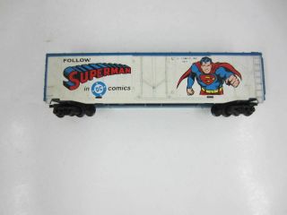 Vintage Tyco Ho Scale Superman 50’ Freight Train Box Car
