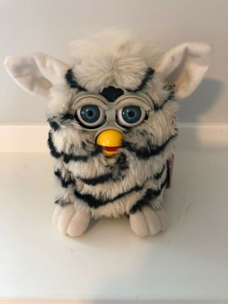 1998 Furby Light Gray With Black Stripes Model 70 - 800 With Tag